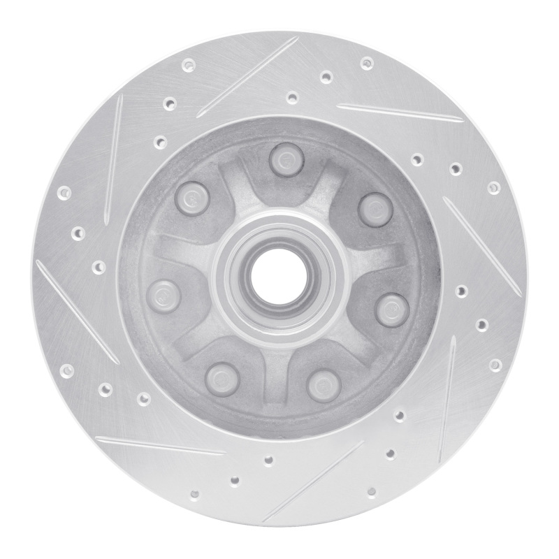 Ford F-150 Brake Rotor (1) - Front Right - R1 Concepts - Drilled & Slotted - Silver - `97-`02